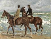 Max Liebermann Zwei Reiter am Strand oil on canvas